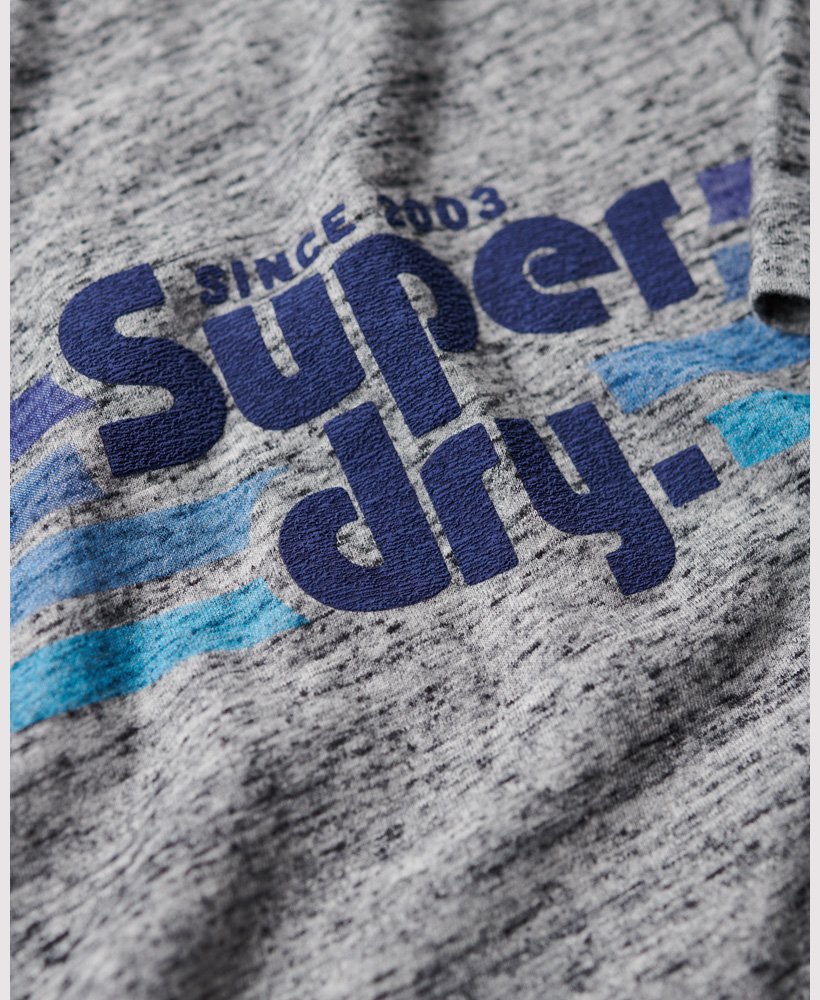 terrain gestreept logo t-shirt in flint grey grit