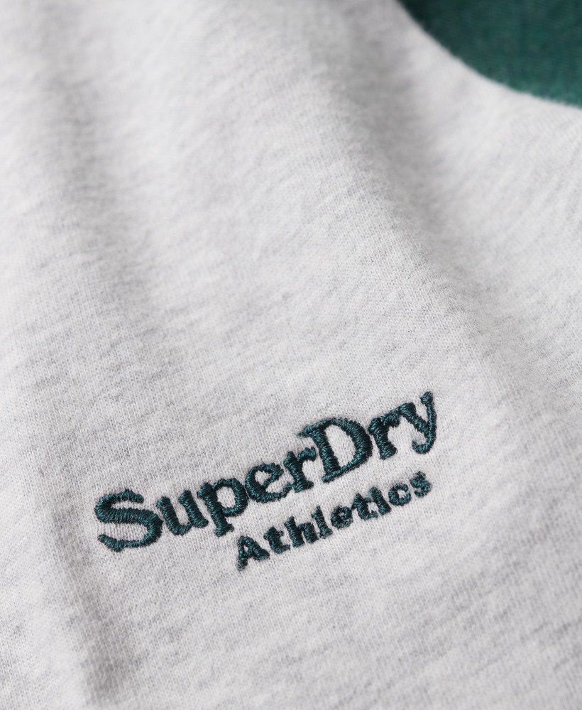 essentiële baseball top met lange mouwen in glacier grey marlbuck green marl