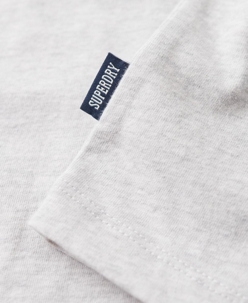 essentiële baseball top met lange mouwen in glacier grey marlbuck green marl