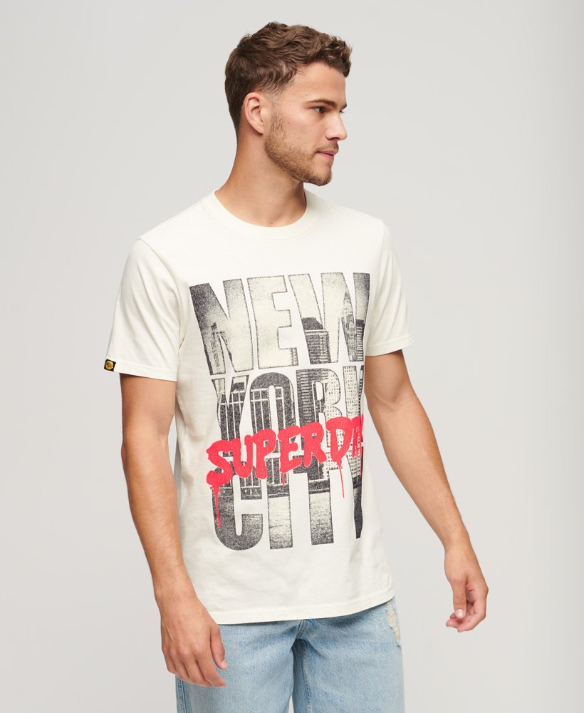 t-shirt met fotografisch skate-logo in off white