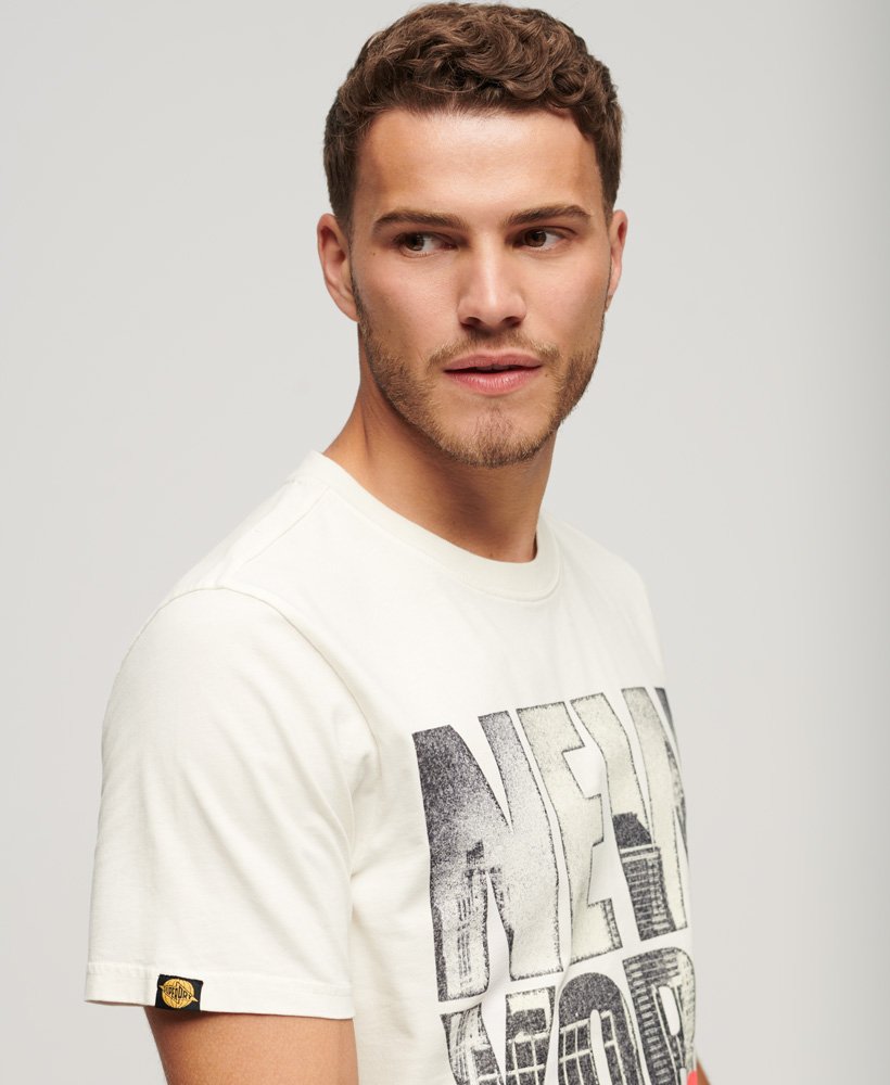 t-shirt met fotografisch skate-logo in off white