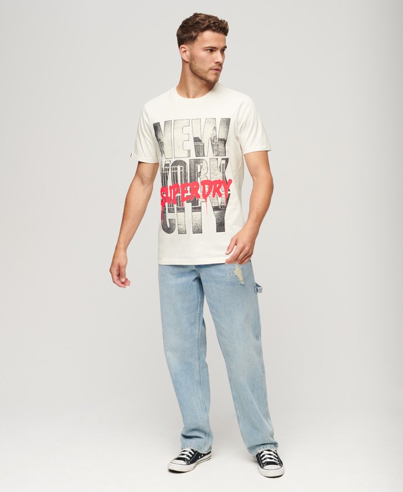 t-shirt met fotografisch skate-logo in off white