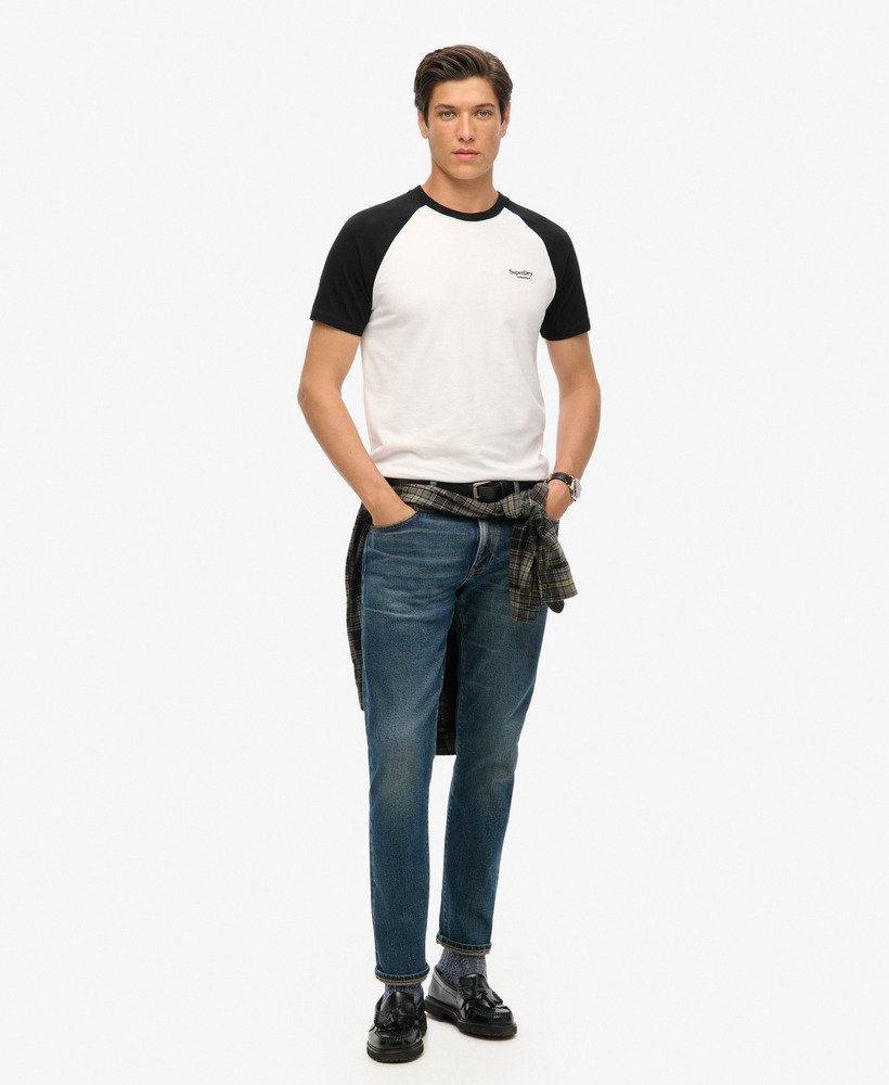 baseball t-shirt met essential logo van biologisch katoen in opticblack