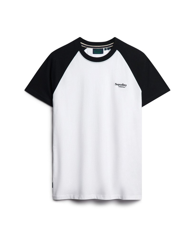 baseball t-shirt met essential logo van biologisch katoen in opticblack
