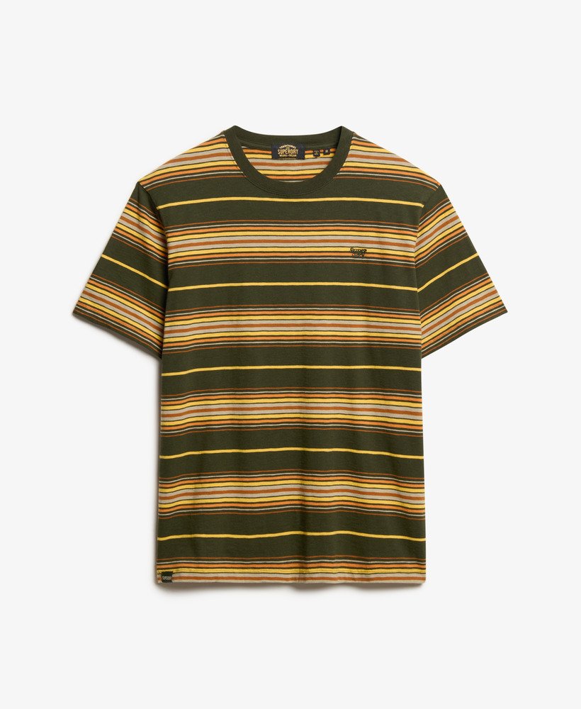 relaxed gestreept t-shirt in olijfgroene kleur