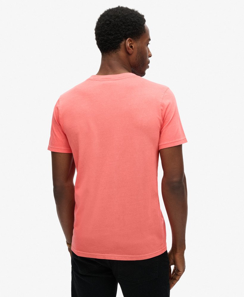 neon vintage logo t-shirt in diepzeekoraal