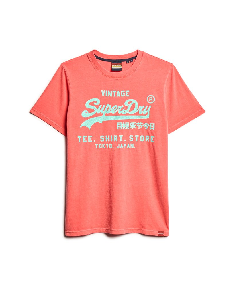 neon vintage logo t-shirt in diepzeekoraal