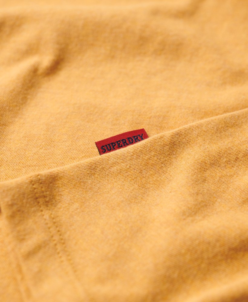 baseball t-shirt met essential logo van biologisch katoen in okergeel gemêleerdeclipse marineblauw