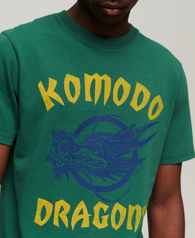 superdry x komodo classic dragon t-shirt in dennengroen