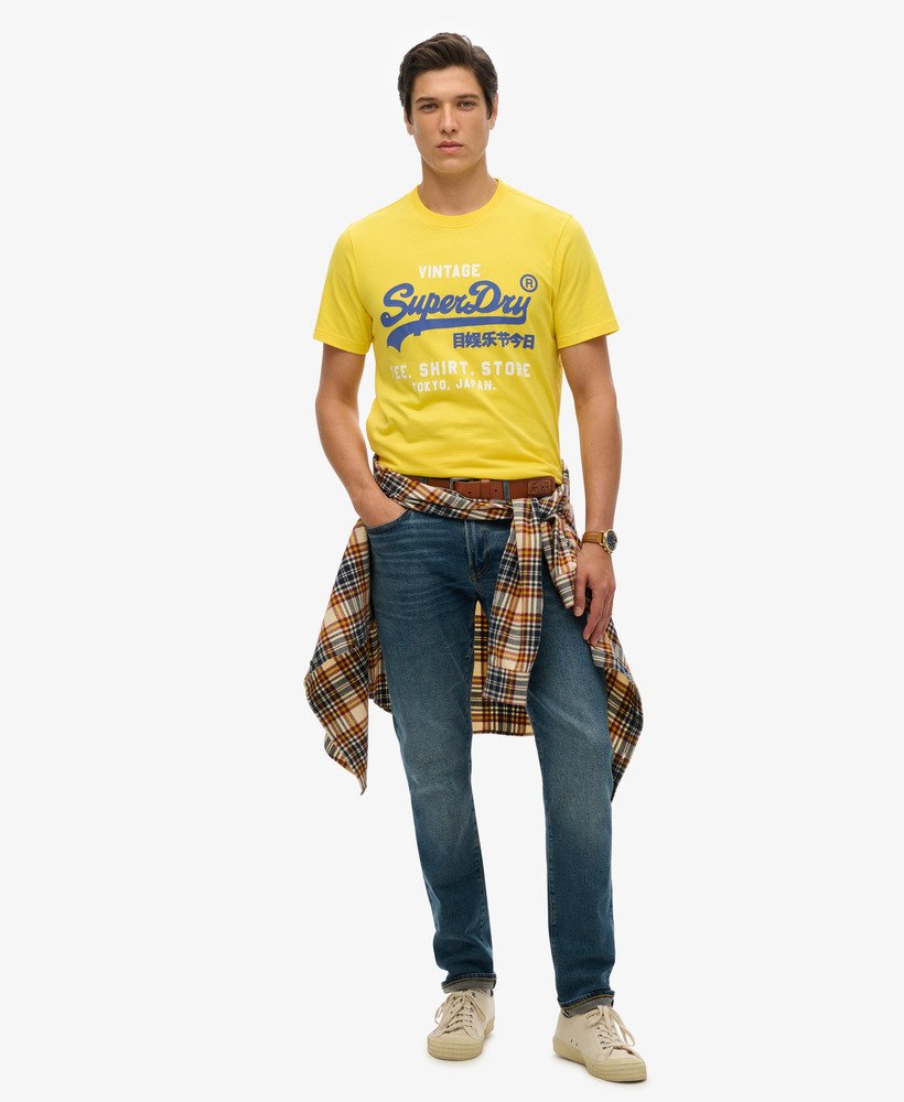 vintage klassiek t-shirt in nautisch geel.