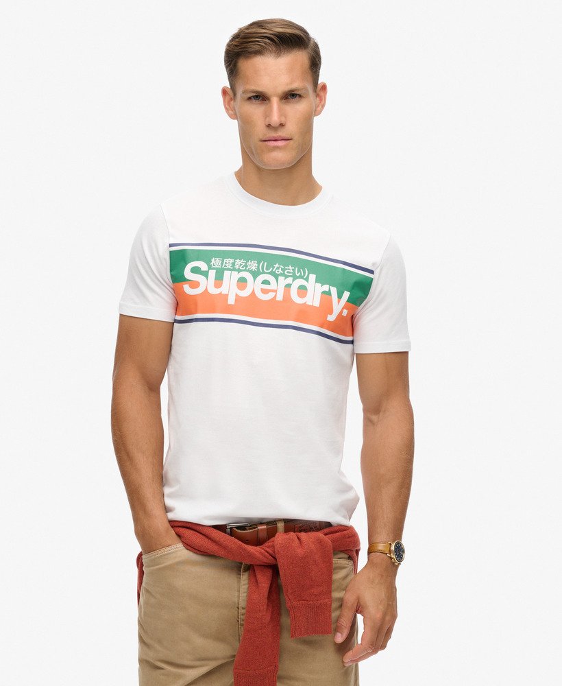 core logo stripe t-shirt in optic