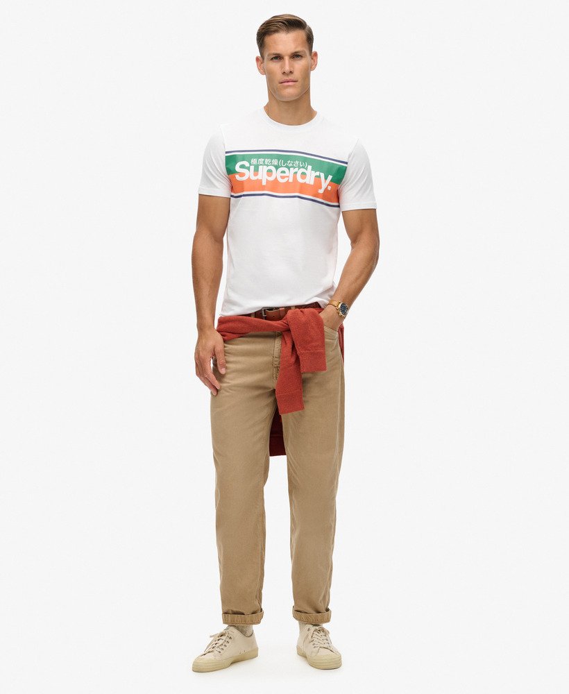 core logo stripe t-shirt in optic