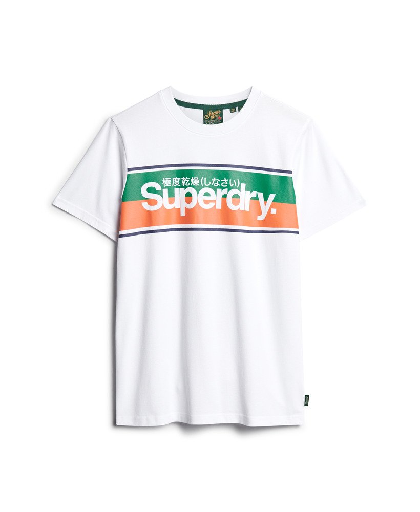core logo stripe t-shirt in optic