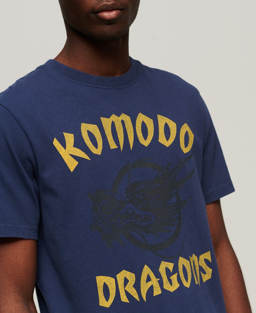 superdry x komodo classic dragon t-shirt in richest navy