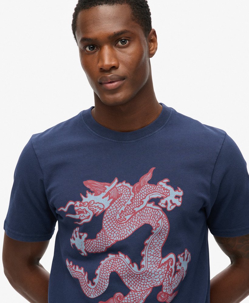 superdry x komodo vintage t-shirt in diepblauw