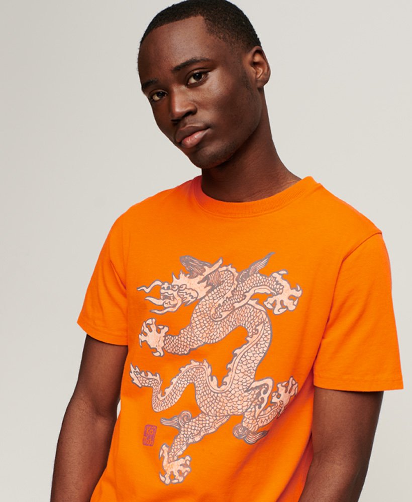 superdry x komodo vintage t-shirt in jaffa orange