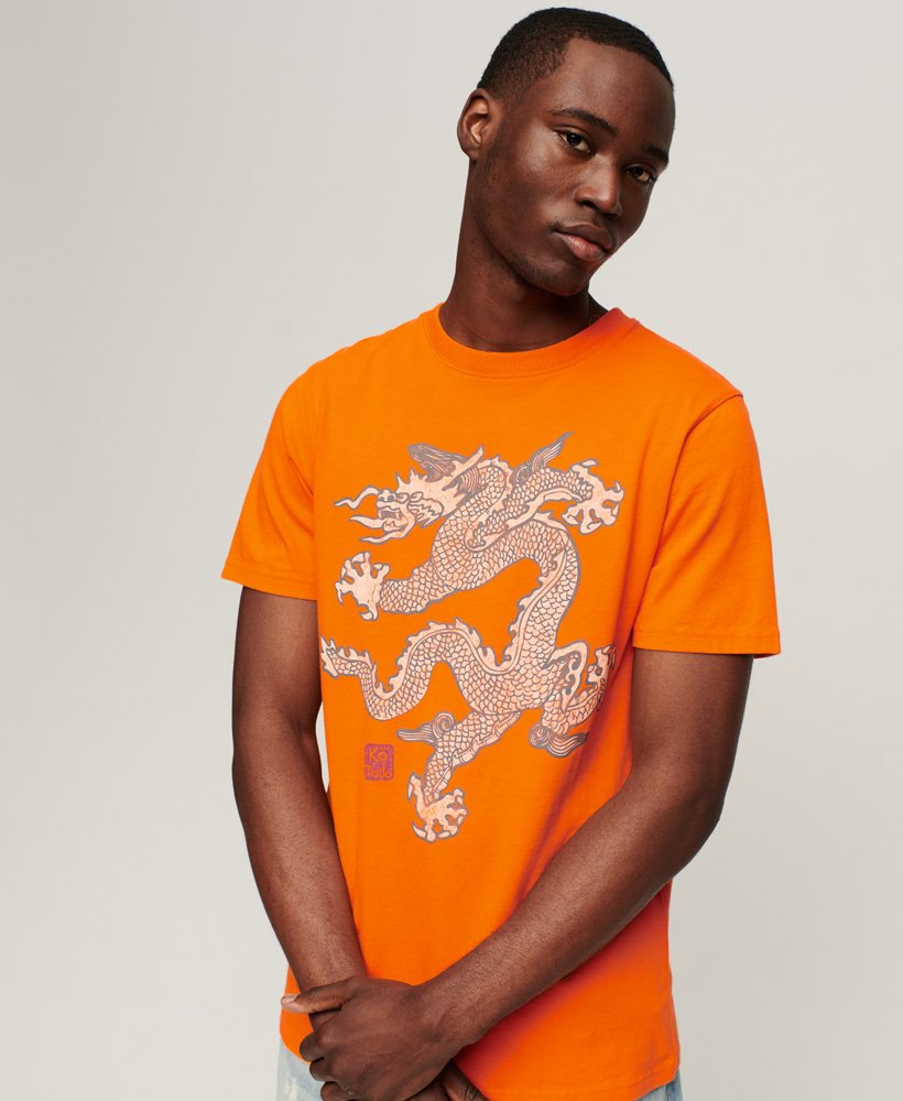 superdry x komodo vintage t-shirt in jaffa orange