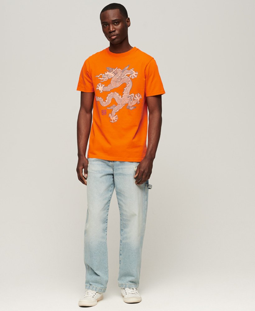superdry x komodo vintage t-shirt in jaffa orange