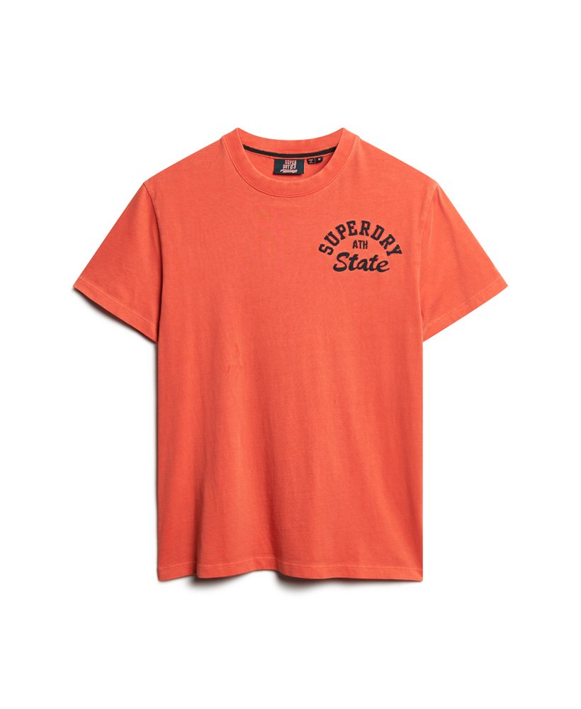 geborduurd superstate athletic logo t-shirt in amerikaans rood.