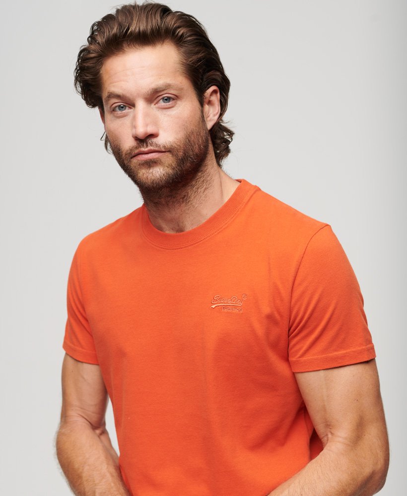 vintage logo geborduurd t-shirt in denim co roestoranje