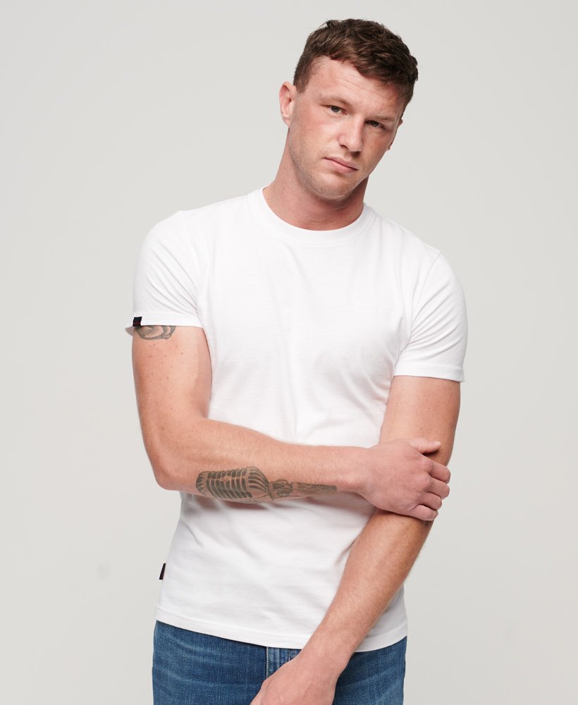 essential t-shirt met klein logo van biologisch katoen in opticoptic