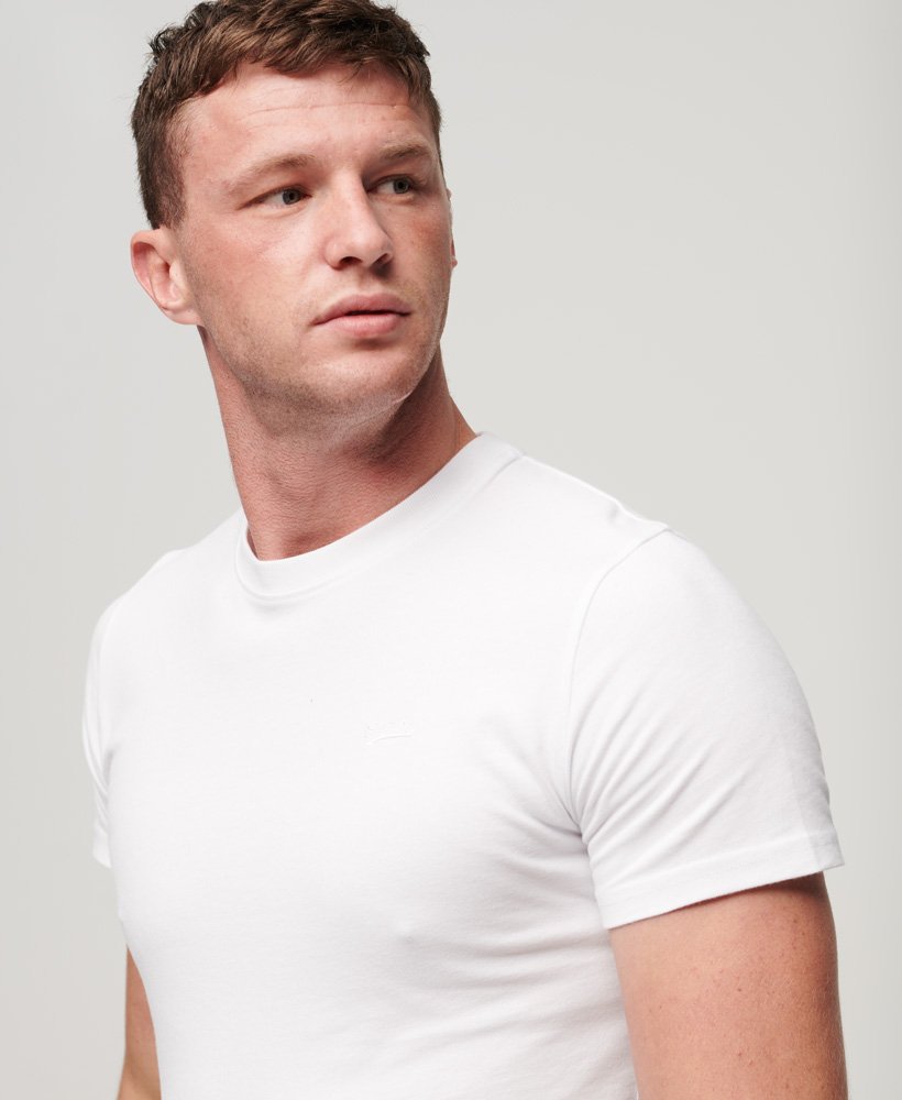 essential t-shirt met klein logo van biologisch katoen in opticoptic