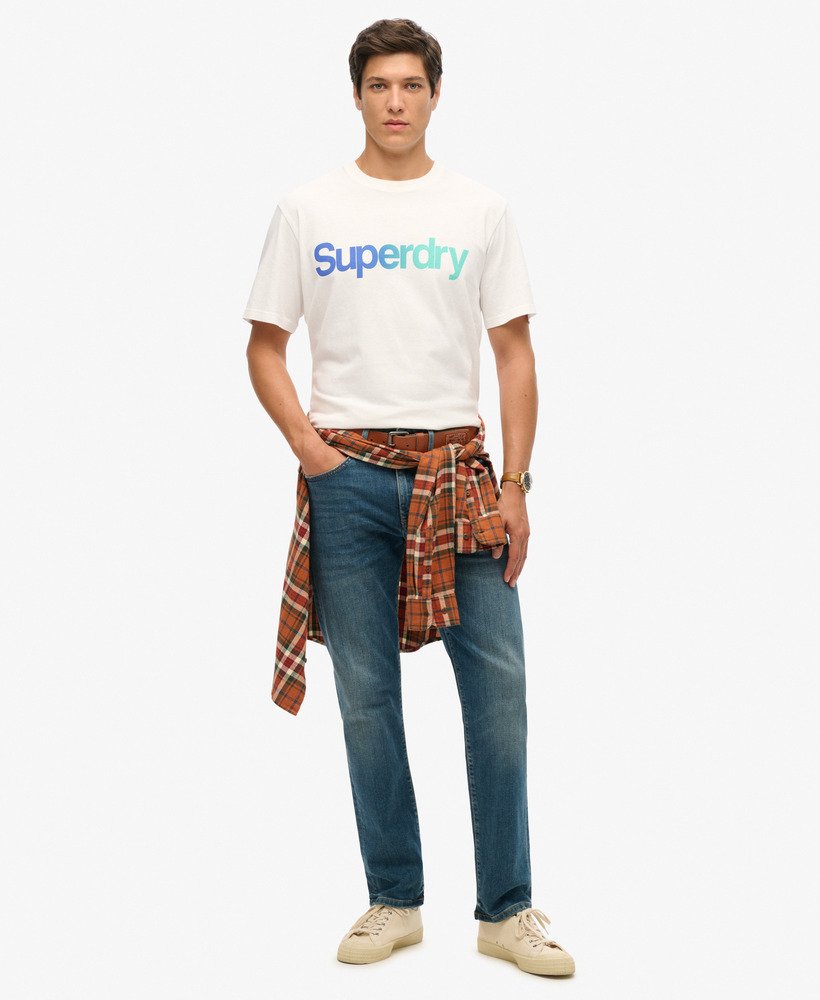core logo loose t-shirt in brilliant white fade