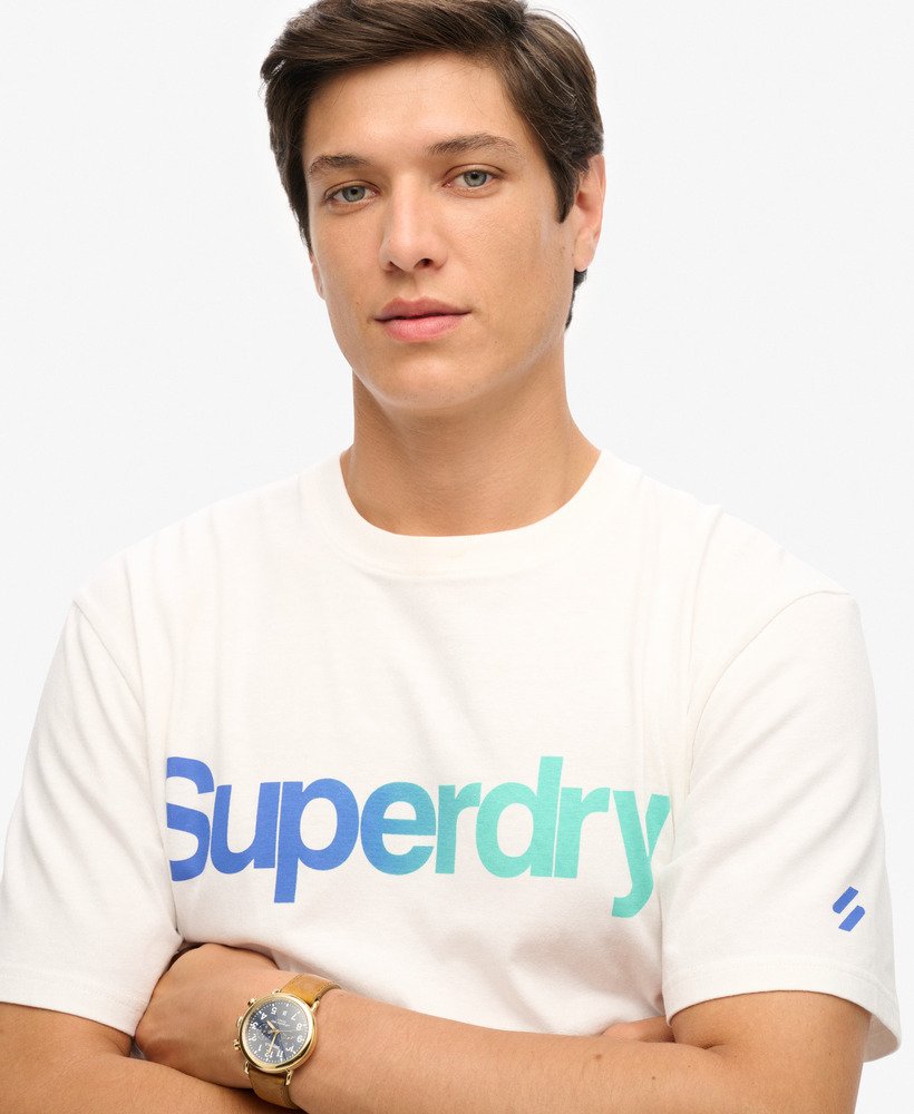 core logo loose t-shirt in brilliant white fade