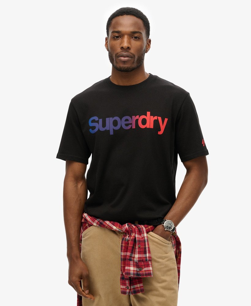 core logo loose t-shirt in black fade