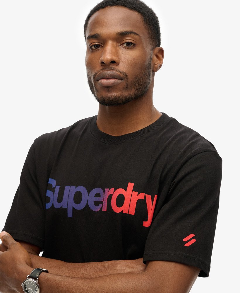 core logo loose t-shirt in black fade