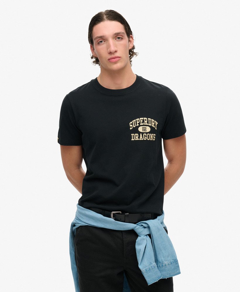 grafisch t-shirt voor chinees nieuwjaar in gitzwart