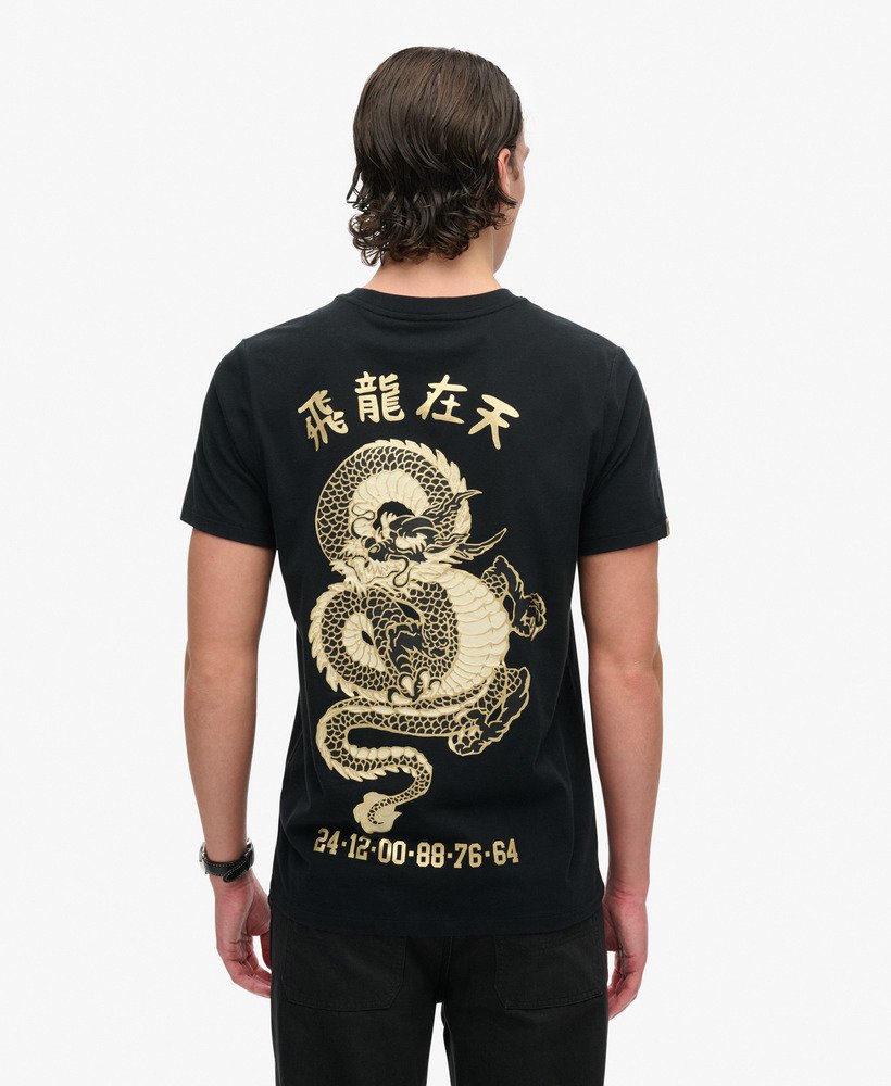 grafisch t-shirt voor chinees nieuwjaar in gitzwart