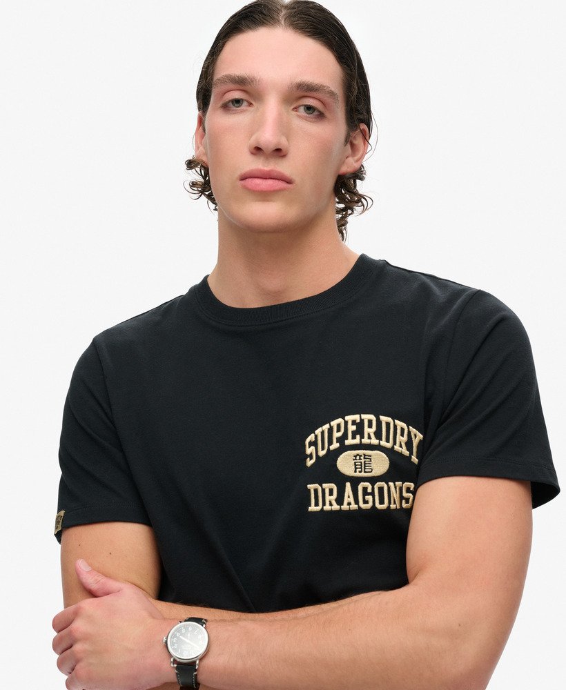 grafisch t-shirt voor chinees nieuwjaar in gitzwart