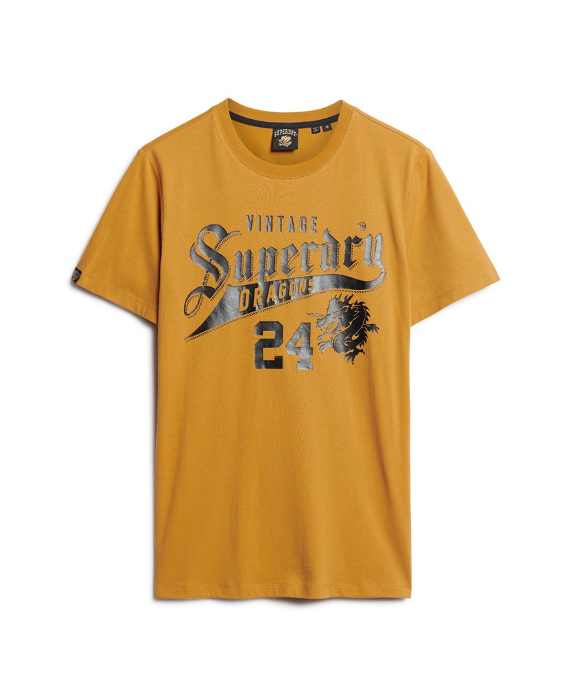 grafisch t-shirt voor chinees nieuwjaar in kurkumabruin.