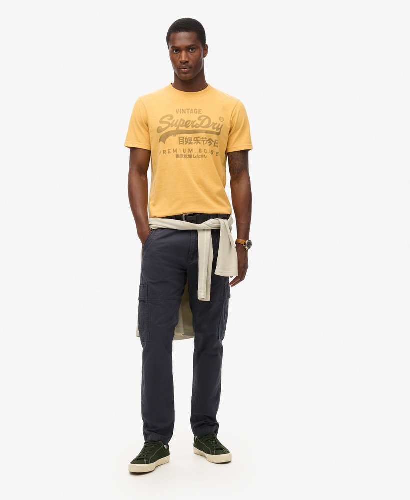 klassiek heritage t-shirt in ambergeel gemêleerd