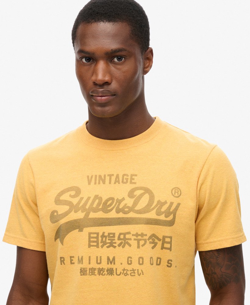 klassiek heritage t-shirt in ambergeel gemêleerd