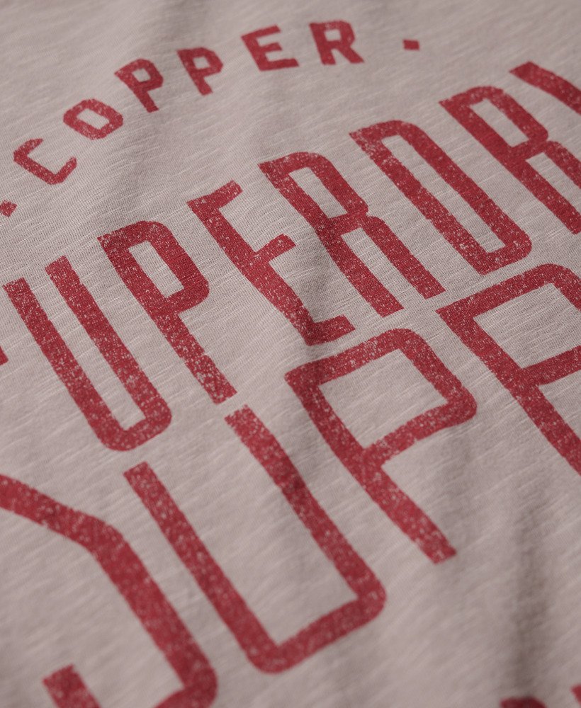 copper label workwear t-shirt in diepbeige slub