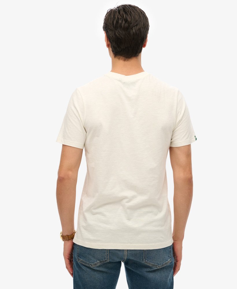 copper label workwear t-shirt in crèmekleurige slubstof