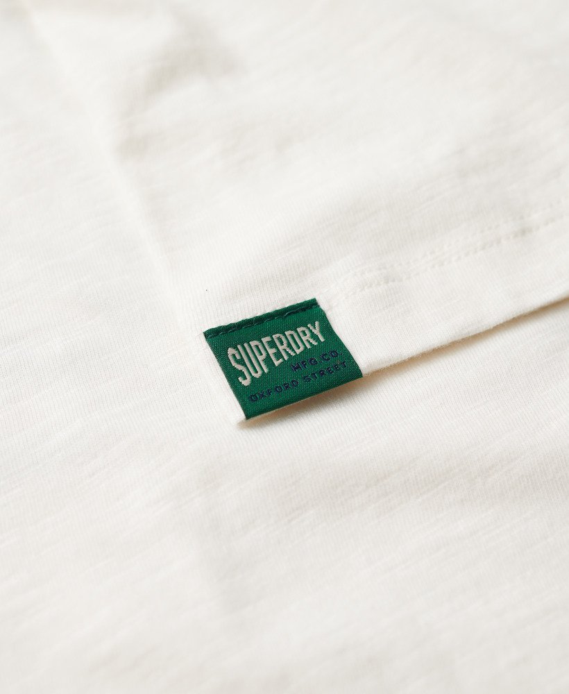 copper label workwear t-shirt in crèmekleurige slubstof
