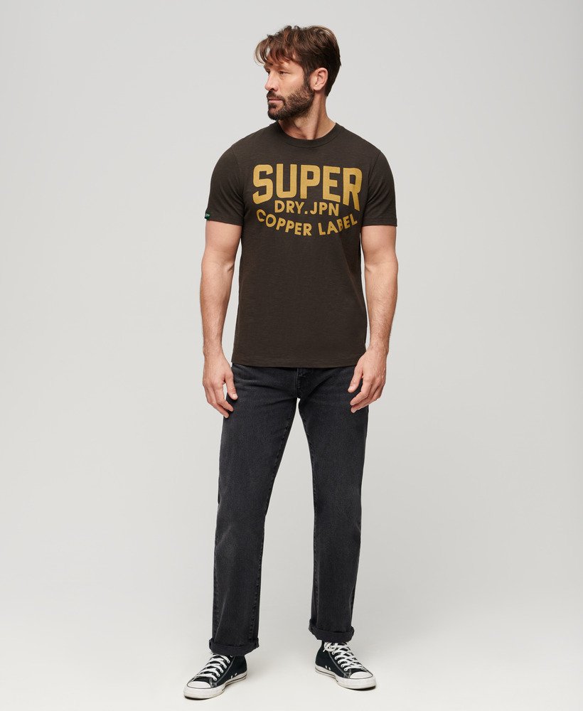 copper label workwear t-shirt in vintage black slub