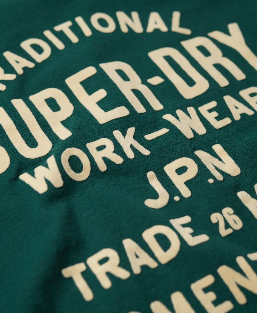 werkshirt met flockprint in bengreen marl
