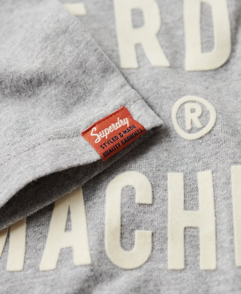 werkshirt met flockprint in asgrijs gemêleerd