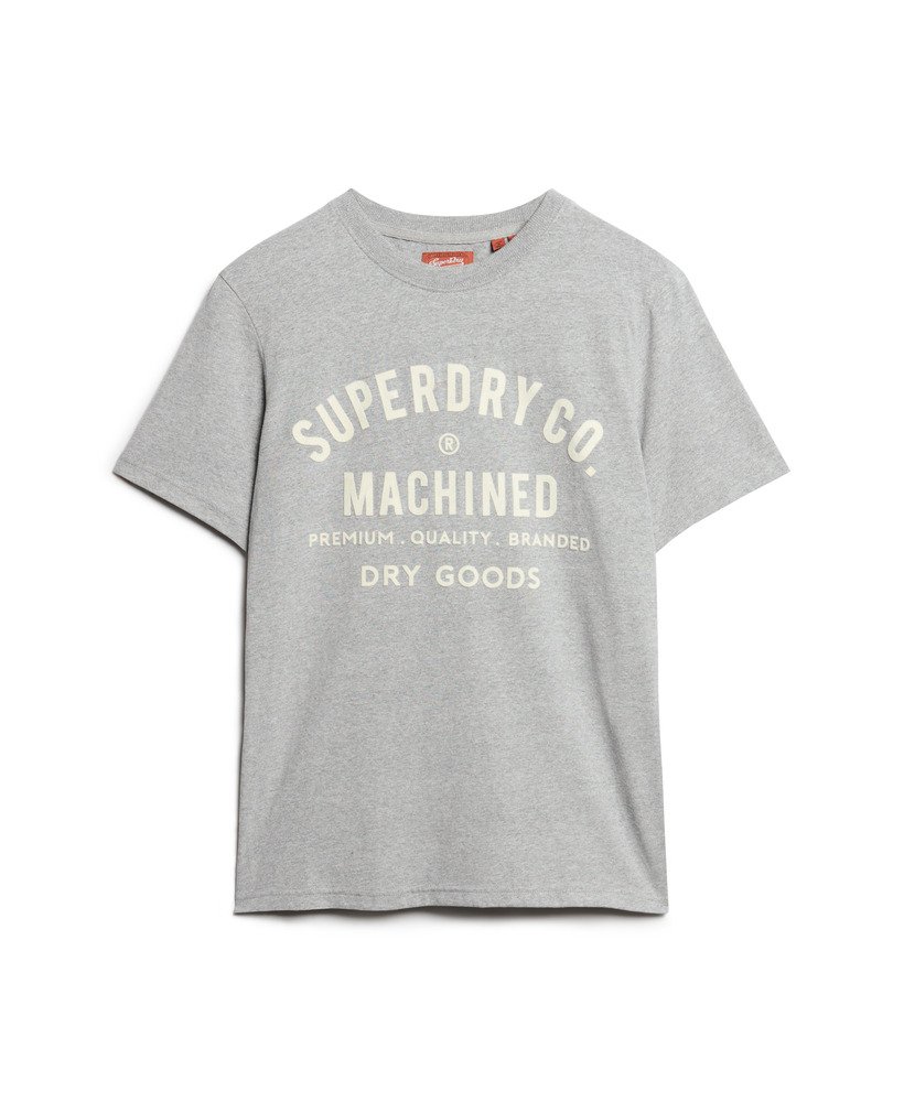 werkshirt met flockprint in asgrijs gemêleerd