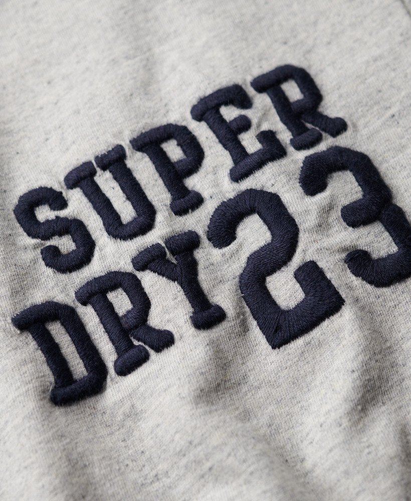 geborduurd superstate athletic logo t-shirt in grijs gemêleerd.