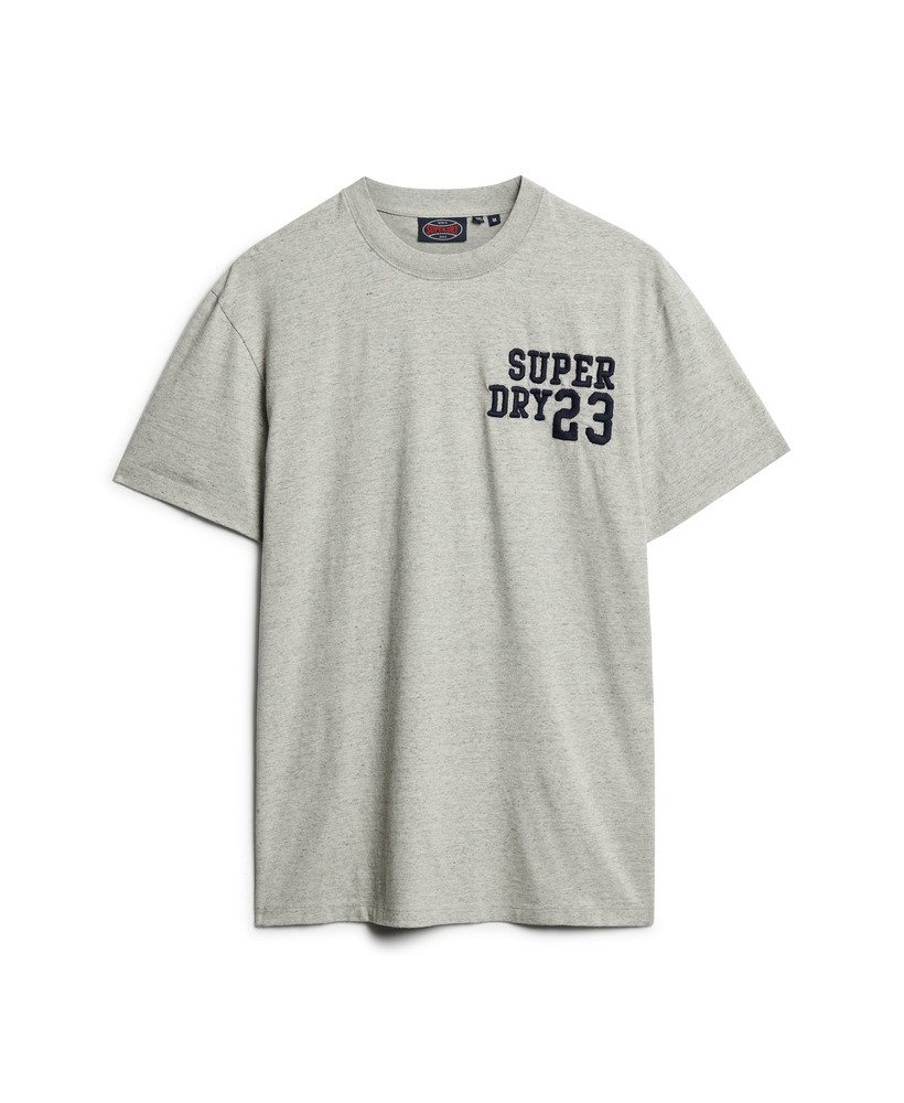 geborduurd superstate athletic logo t-shirt in grijs gemêleerd.