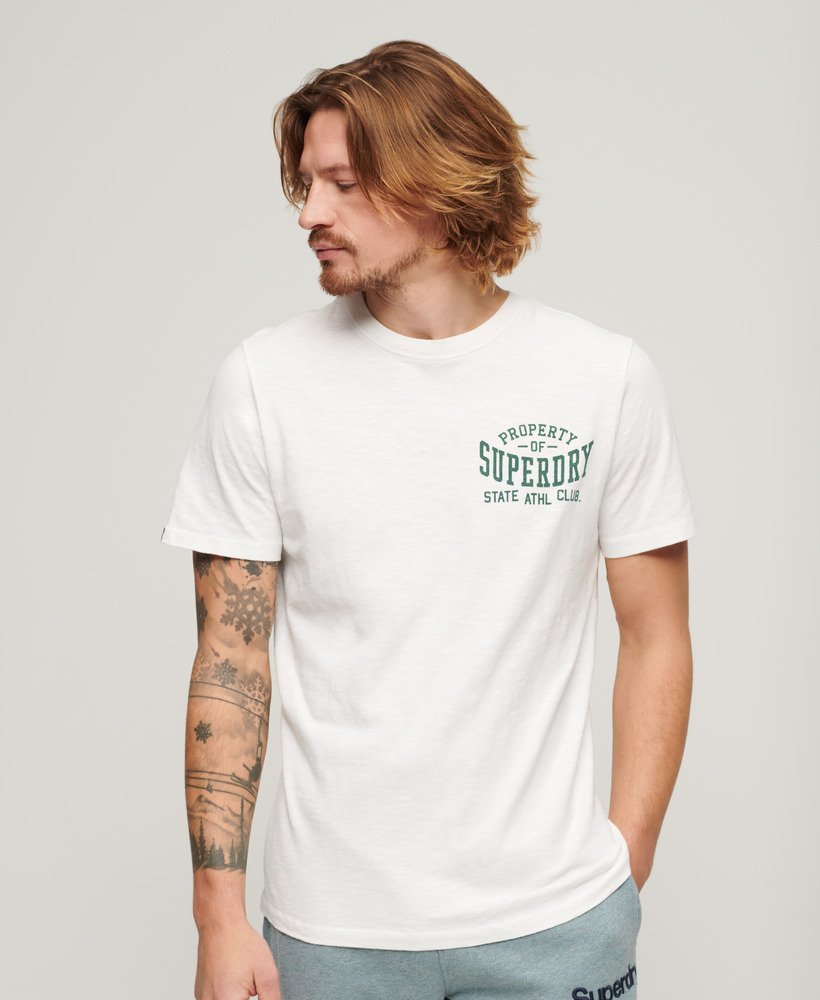 grafisch t-shirt van athletic college in optic slub.