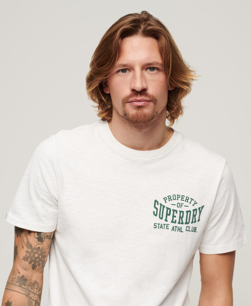 grafisch t-shirt van athletic college in optic slub.