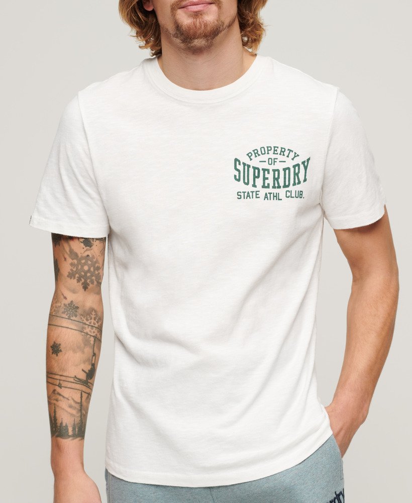 grafisch t-shirt van athletic college in optic slub.