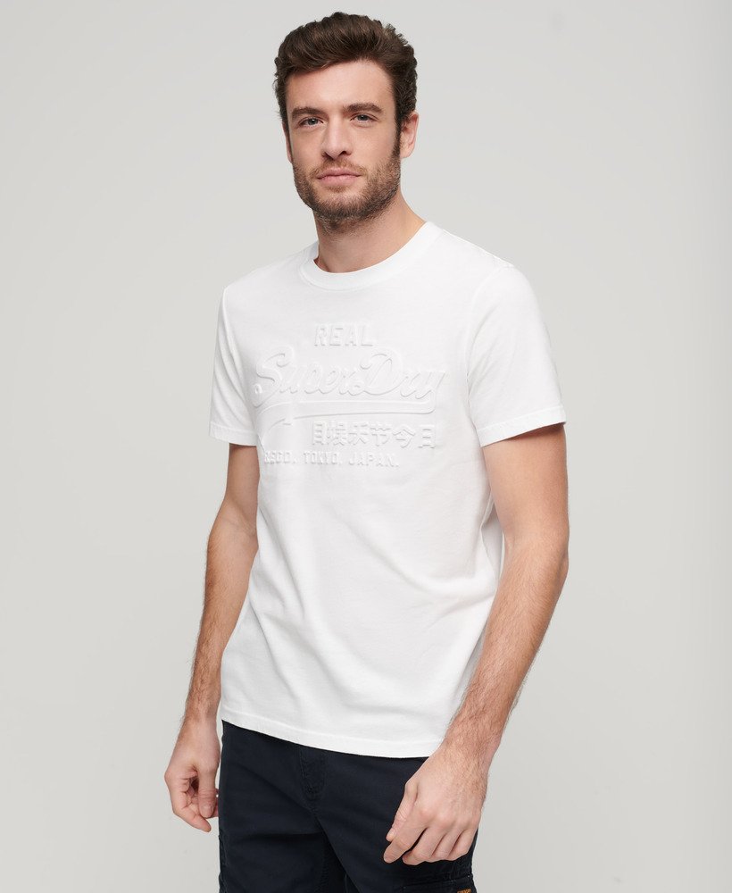 t-shirt met reliëf vintage logo in optic