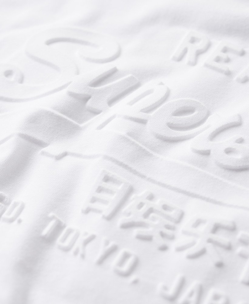 t-shirt met reliëf vintage logo in optic